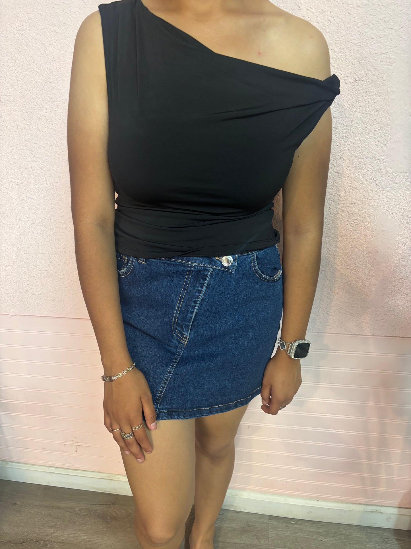 Denim mini skirt
