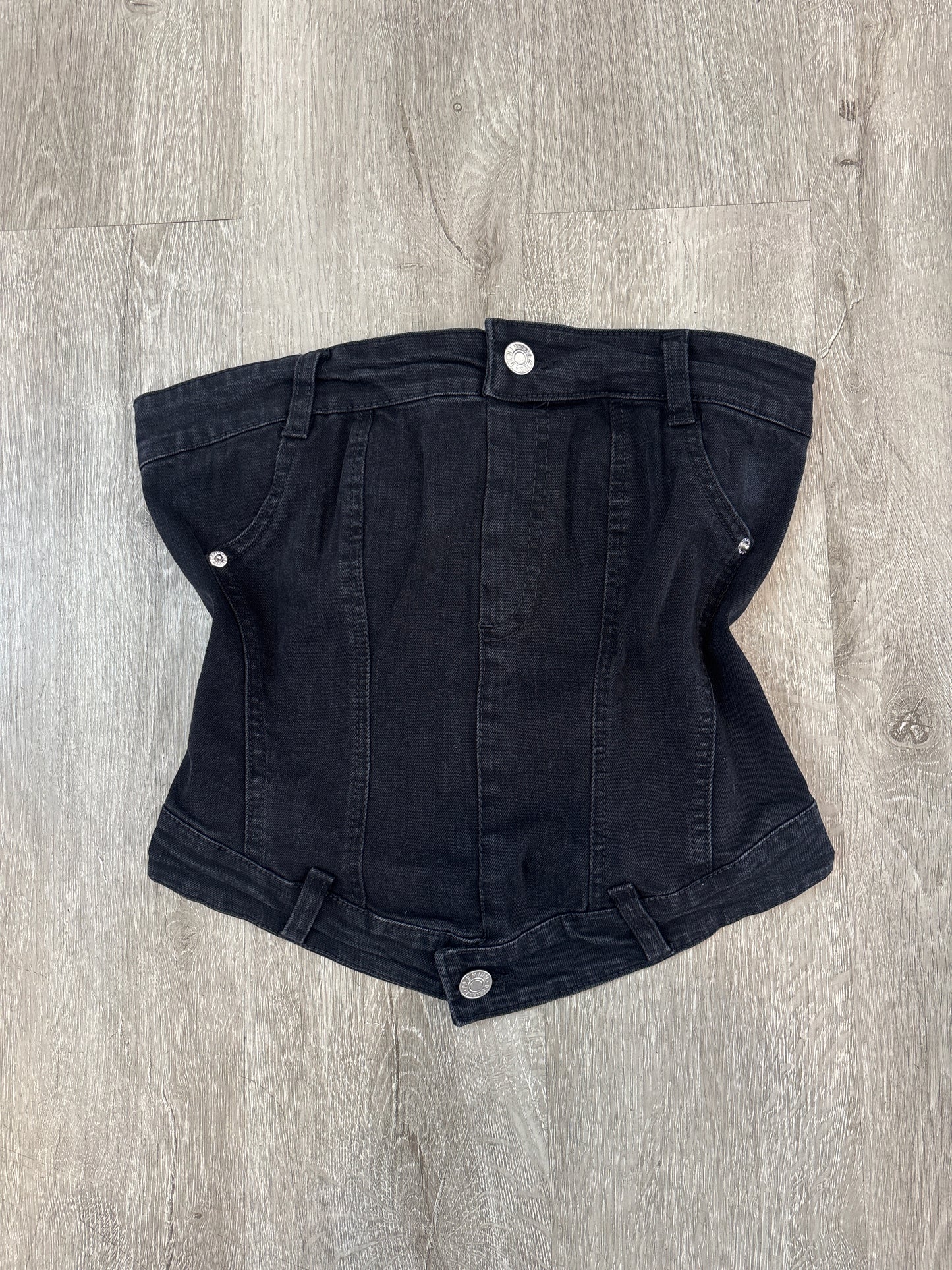 Black denim top