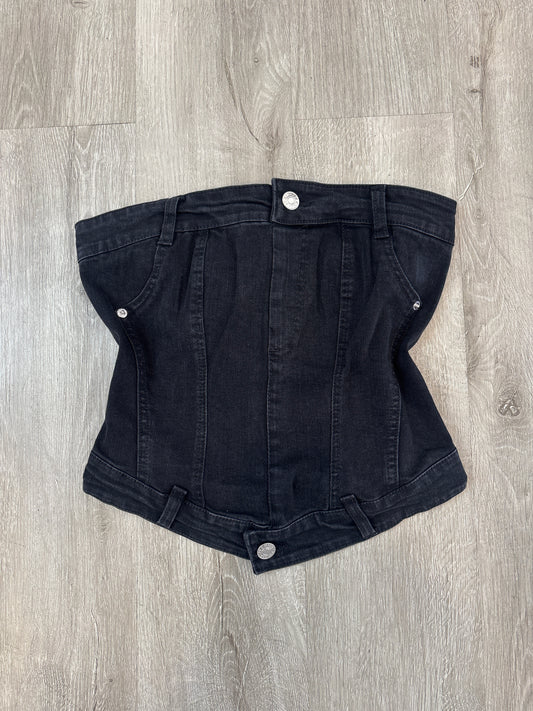 Black denim top