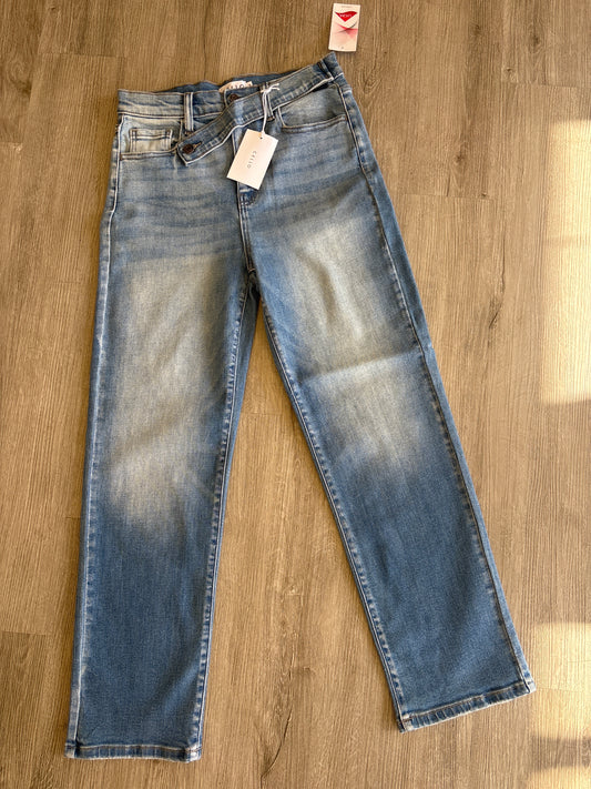 High rise straight jeans